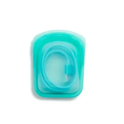 Stasher Reusable Silicone Pocket, Clear & Aqua, 2 Pack (118 ML each)
