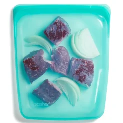 Stasher Reusable Silicone Food Bag, Aqua, Large Half Gallon Bag, (1.9 litres)