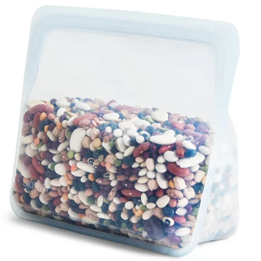 Stasher Reusable Silicone Food Bag, Clear, Large Stand Up Bag (1.6 litres)