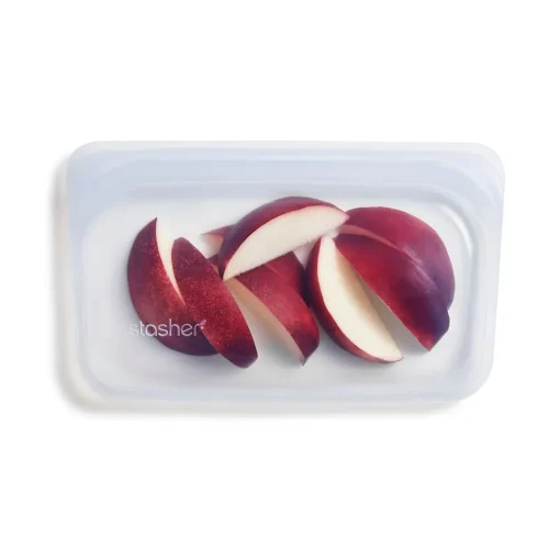 Stasher Reusable Silicone Bag, Clear, Snack Bag Size Small (290ml)