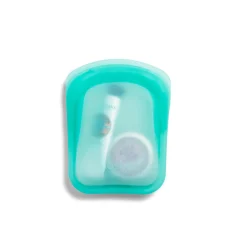Stasher Reusable Silicone Pocket, Clear & Aqua, 2 Pack (118 ML each)