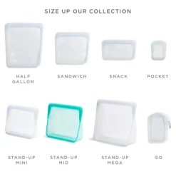 Stasher Reusable Silicone Stand-Up Mid Bag, Rainbow Blue (1656 ml)