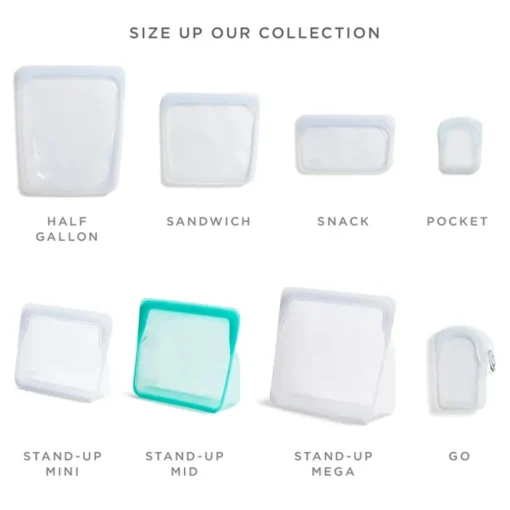 Stasher Reusable Silicone Stand-Up Mid Bag, Rainbow Blue (1656 ml)