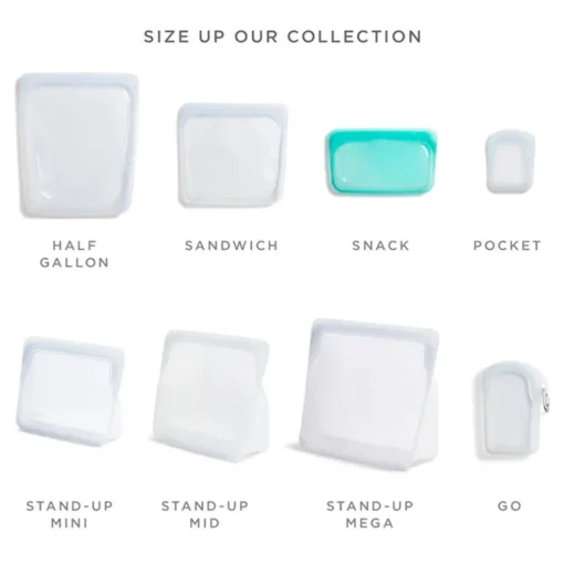 Stasher Reusable Silicone Snack Bag, Rainbow Green (355 ml)