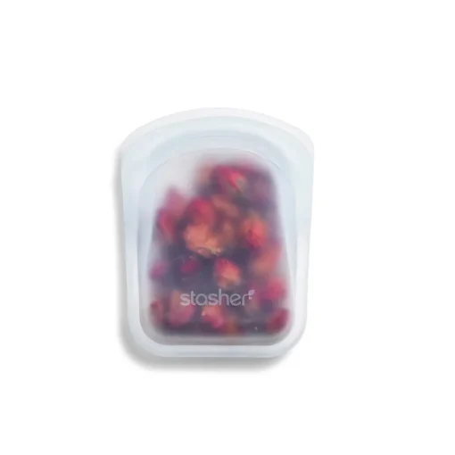 Stasher Reusable Silicone Pocket, Clear & Aqua, 2 Pack (118 ML each)