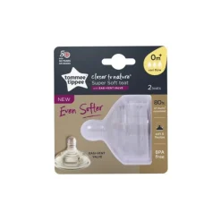 Tommee Tippee Super Soft Teat with EASI-VENT Valve - Vari-Flow (0 mths+)