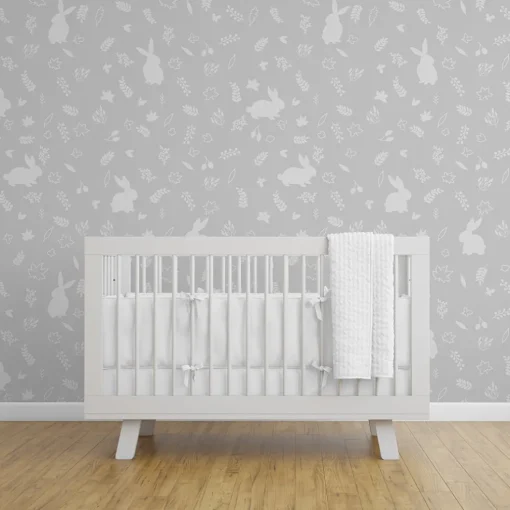 Urban Li'l Bunny Wallpaper - Grey