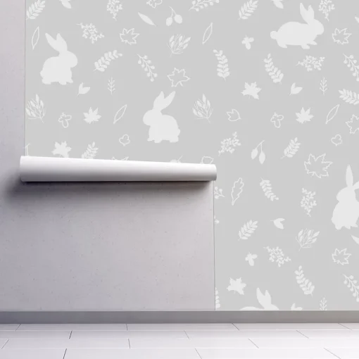 Urban Li'l Bunny Wallpaper - Grey